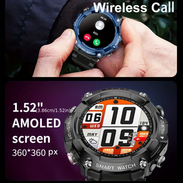 EIGIIS Men's And Women's Smart Watch 1.52inch Round Screen Smartwatch With Headphones, Wireless Connection To Communication Devices, Wireless Music HIFI9D Sound Quality, AI Voice Assistant, Custom Dials, Sleep Monitoring, Sports Recordings, Suitable For Sending Friends Smartwatch - Image 4
