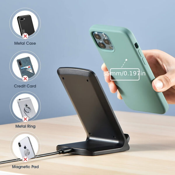 Wireless Charger Fast Charging Stand Wireless Android Desk Phone Charger Stand For Samsung Galaxy S24 Ultra S23, IPhone 15 Pro Max Plus 14 13 12 - Image 8