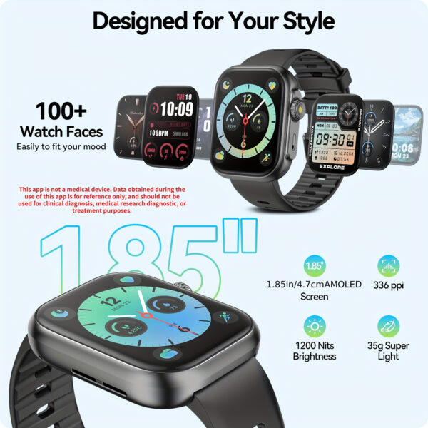 GPS Smart Watch, GPS Smart Watch For Men Women [GPS, Alexa Built-in], 24/7 Stress Monitor, Sleep & Fitness Tracker, Wireless Call, 100+ Sports Modes, Smart Watches For Android IOS (white) - Image 10