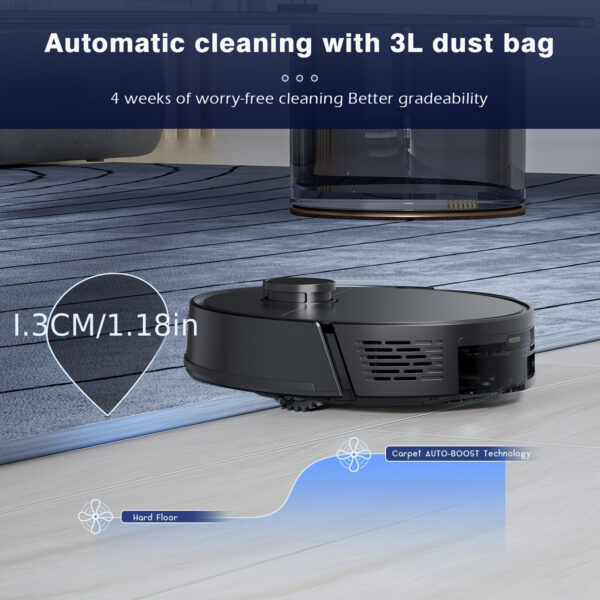 ZCWA M30M30 Robot Vacuum Cleaner, Sweeping Robot, Automatic Charging Intelligent Sweeping Robot Power Application Control Water Tank Wet Robot Vacuum Cleaner Electric Sweeper, Multi-layer Map, Customized Dry And Wet Room Cleaning - Image 3