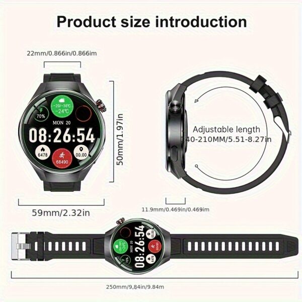 [Smart Watch 5 PLUS] 2025 New Watch 5 PLLUS Smart Watch For Men - 1.75" AMOLED Inch HD Screen, GPS Motion Trajectory, AI Voice, Wireless Call, NFC, 100+ Sports Modes, Outdoor Sports Watch, Compass Fitness Tracker Watch - Christmas, New Year Gifts - Image 2