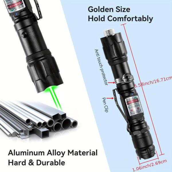 Green Laser Pointer with USB charging Cable, Laser Pointer, Laser pointer for Indoor Meetings, Tactical Long Range Laser Flashlight. - Image 2
