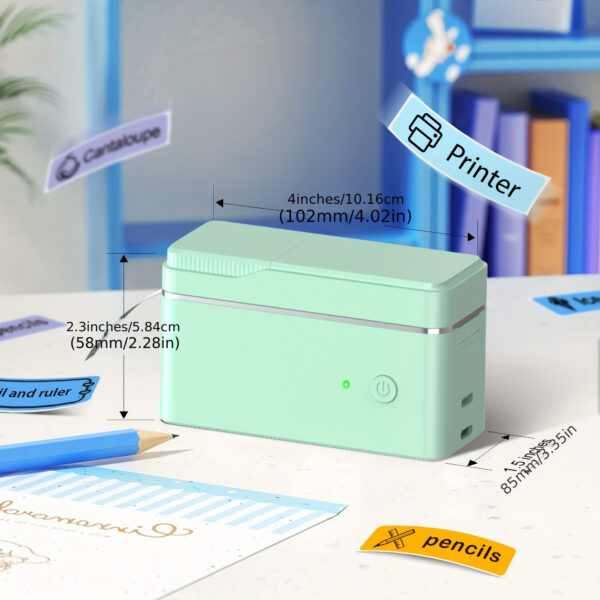P31S Label Maker Machine Or Travel Case with Tape, Portable Thermal Printer Or Travel Case Sticker Maker Mini Label Maker with Multiple Templates, White Pink Green Three Colors - Image 2