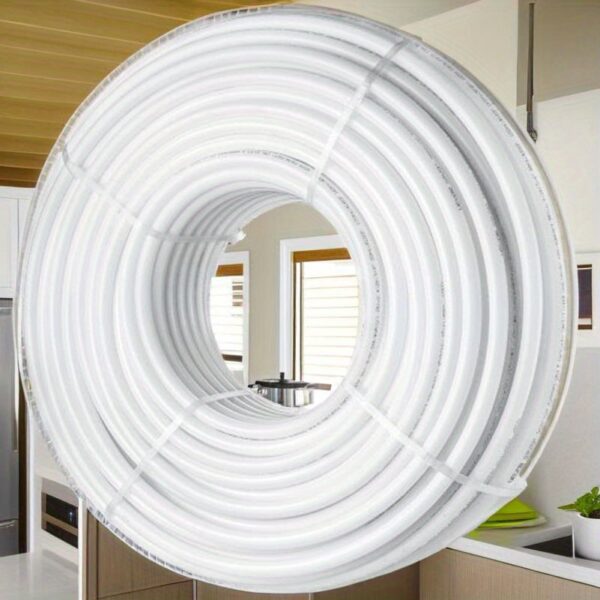 3/ 4 Inch PEX- B Flexible Pipe Tubing 500 Feet for Hot and Cold Potable Water Plumbing Applications with Free and Clamps White