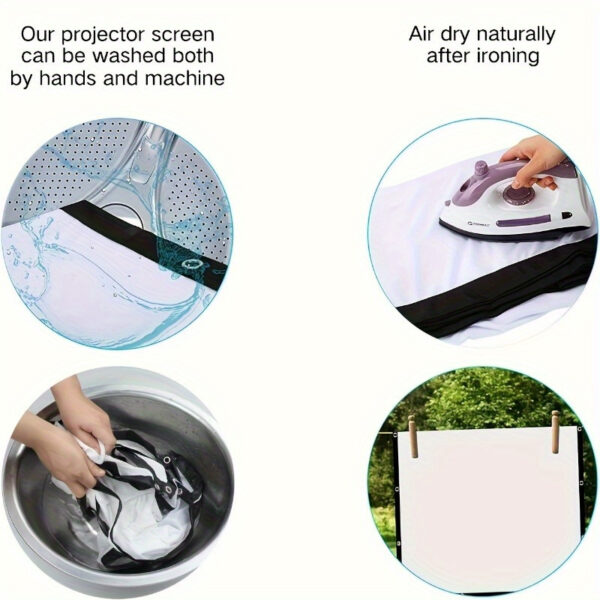 4K 72/84/100/120 Inch 3D Projection Screen, Projector Screen, Portable Foldable HD Anti-wrinkle Projection Screen, Movie Projection Screen 16:9 Indoor And Outdoor Projection Double-sided Video Projection Screen, Suitable For All Models Of Projectors, Suitable For Movie Projector, Gaming Monitor - Image 8
