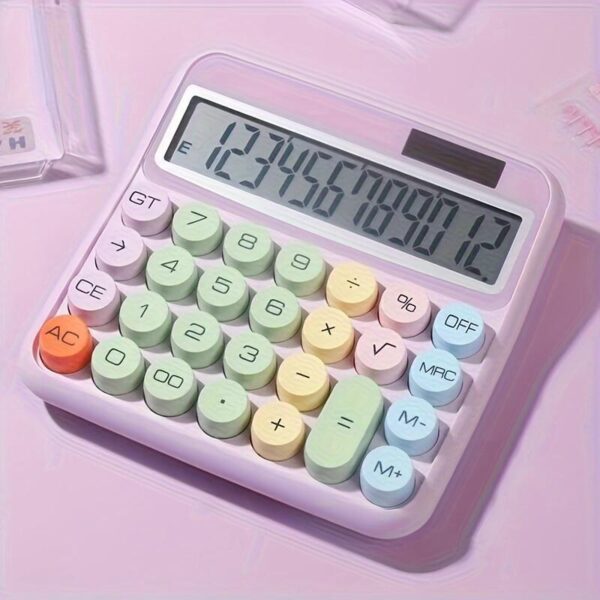 High-Precision 12-bit Desktop Calculator - Large Display, Big Buttons for Easy Use - Perfect for Students & Office Work It works without batteries - Image 11
