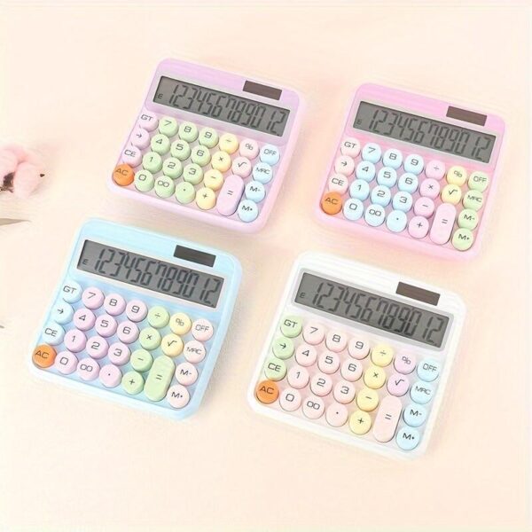 High-Precision 12-bit Desktop Calculator - Large Display, Big Buttons for Easy Use - Perfect for Students & Office Work It works without batteries