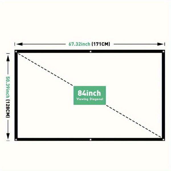 4K 72/84/100/120 Inch 3D Projection Screen, Projector Screen, Portable Foldable HD Anti-wrinkle Projection Screen, Movie Projection Screen 16:9 Indoor And Outdoor Projection Double-sided Video Projection Screen, Suitable For All Models Of Projectors, Suitable For Movie Projector, Gaming Monitor - Image 5