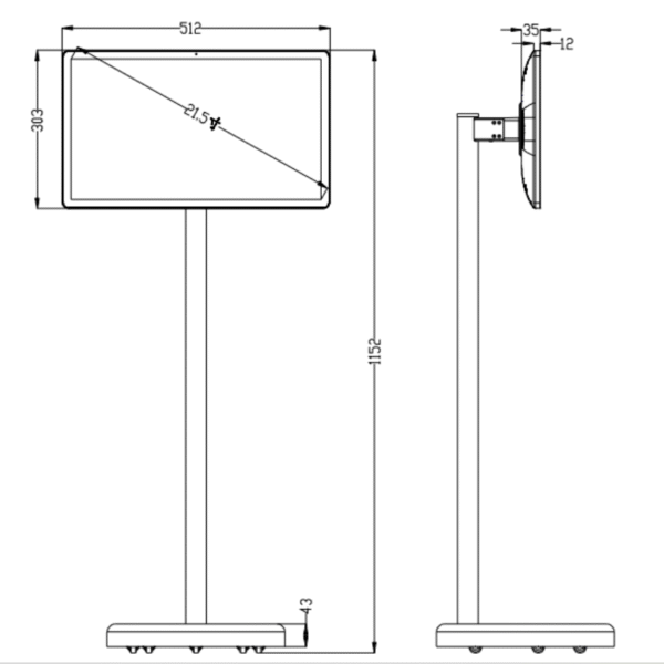 22-Inch Portable TV on Wheels, 1080P Portable Touch Screen Monitor, Android13, Full Swivel Rotation, Built-in 13MP Camera, Built-in Battery(6-8H), 6+128G - Image 2