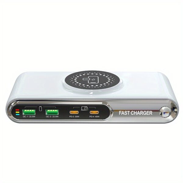 New Multi-port Charger With Color Atmosphere Light Magnetic Charger Desktop Charging Station Notebook Tablet Mobile Phone USB Multi-port Socket Fast Charging. - Image 10