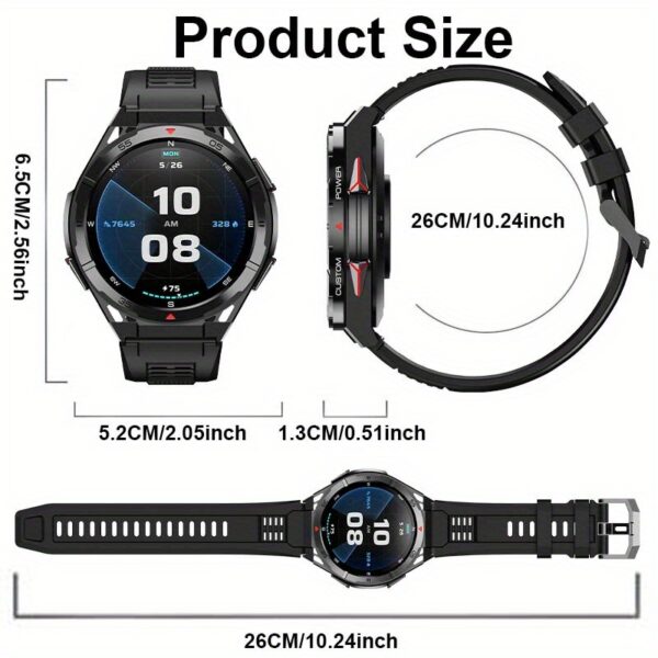 2025 Men's GPS Smartwatch with 1.43" HD AMOLED Full Touch Screen, IPX8/5ATM High Quality, 170+ Sports Modes, Built-in GPS, Compass, Altitude, Air Pressure, 480mAh Battery, Zinc Alloy Body, Wireless Calls, Voice Assistant, Step Counter, Distance Tracking for iPhone & Android, Outdoor Fitness Tracker, Versatile Wearable, Metallic Finish, Sleek Watch Design, Highquality Display, Durable Touchscreen - Image 2