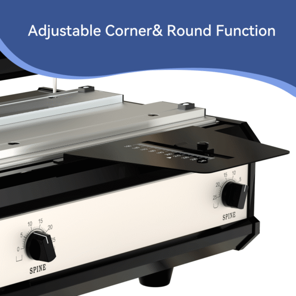 A4 Size Semi-Automatic Hot Melt Glue Book Binding Machine - Fully Auto Adhesive, 8-Tip Tungsten Steel Milling Knife, Dust Collection & Smoke Filtration System, Manual Scale Adjustment for Office & School Use, Professional Desktop Design, Durable Construction - Image 2