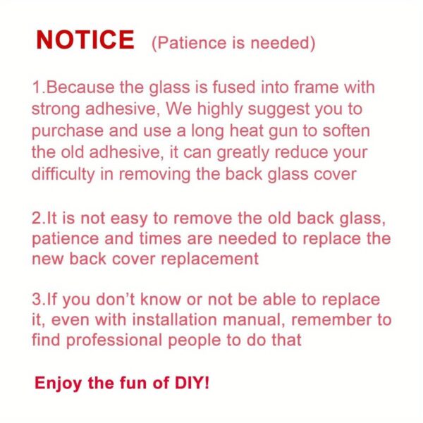 OEM Rear Back Glass Replacement for 6.1 inches for iphone 12 with Repair Toolkit and Pre - Installed Adhesive Black - Image 11
