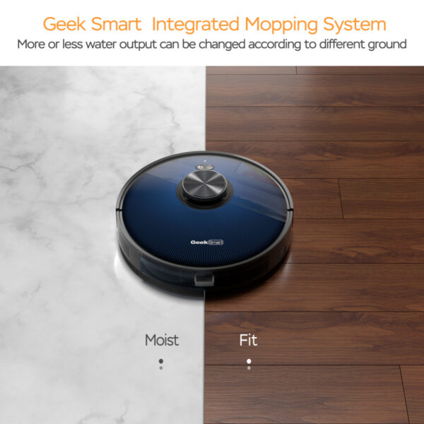 Geek Smart L7 Robot Vacuum and Mop Combo - 2700Pa Super Strong Suction, LDS Smart Navigation, WiFi & App Control, 5 Map Modes, Carpet Boost, Pet Hair Cleaning, Voice Compatible for Large Homes, Smart Vacuum Robot, Automated Cleaning, Stylish Appliance, Efficient Cleaning, Appcontrolled Cleaner, Techsavvy Users - Image 6