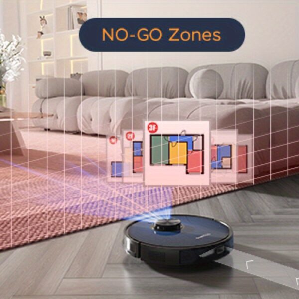 Geek Smart L7 Robot Vacuum and Mop Combo - 2700Pa Super Strong Suction, LDS Smart Navigation, WiFi & App Control, 5 Map Modes, Carpet Boost, Pet Hair Cleaning, Voice Compatible for Large Homes, Smart Vacuum Robot, Automated Cleaning, Stylish Appliance, Efficient Cleaning, Appcontrolled Cleaner, Techsavvy Users - Image 8
