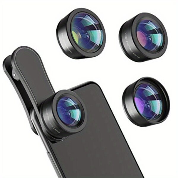 Phone Camera LensUpgraded 3 in 1 Phone Lens kit198 Fisheye Lens + ro Lens + 120 Wide Angle Lens Clip on Cell Phone Lens Kit Compatible with for samsung Android Smartphones