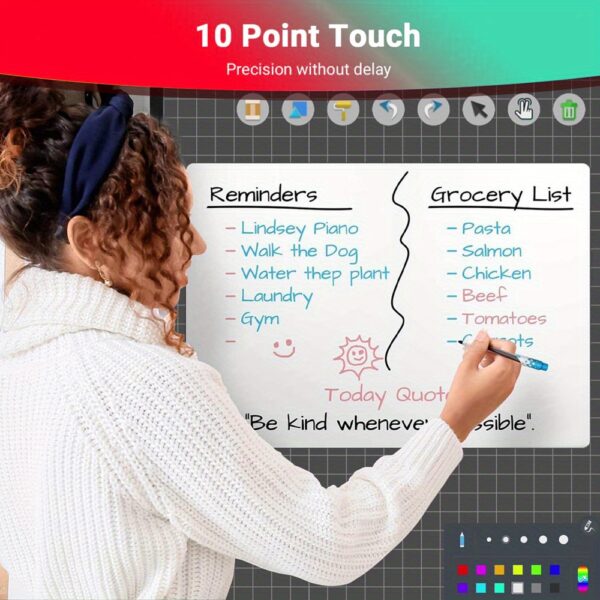 49" 4K Touch Screen Interactive Whiteboard & All-in-One Electronic Calendar - Projection, Mobile with Wheels, Wall-Mountable for Conference Room, Business Meetings, Advertising, Portable Screen - Image 4