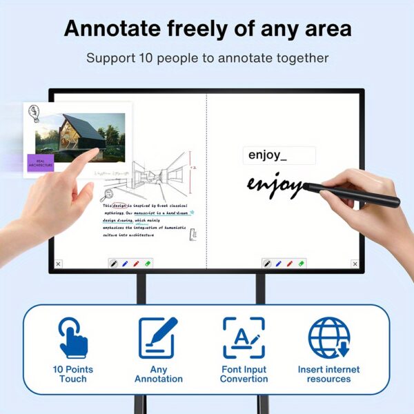 Digital Electronic Calendar, 49 Inch 4K Monitor Interactive Whiteboard And Smart Board for Classroom, Dual System Touchscreen for Presentation And Player for Advertisin - Image 4