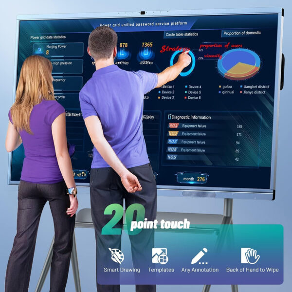 Smart Board 65 Inch with 4K UHD Touch Screen, Dual System Interactive Whiteboard for Office, School & Business, Digital All-in-One Board - Image 6