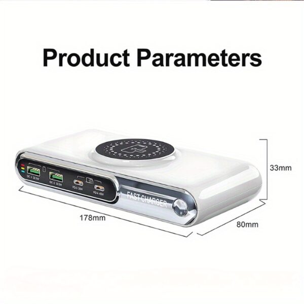 New Multi-port Charger With Color Atmosphere Light Magnetic Charger Desktop Charging Station Notebook Tablet Mobile Phone USB Multi-port Socket Fast Charging. - Image 2