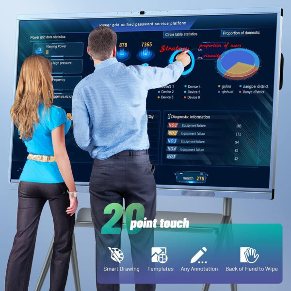 4K UHD 65 Inch Smart Board, Interactive Whiteboard with Dual System, All-in-One Touch Display for Schools, Offices, and Presentations - Image 6