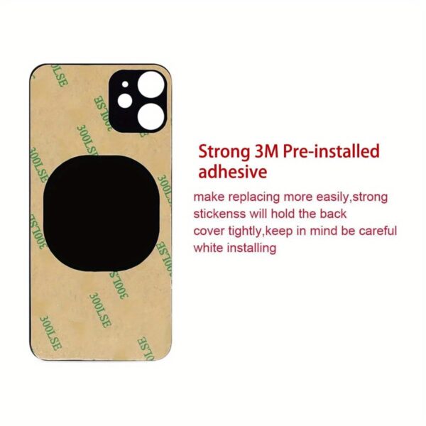 OEM Rear Back Glass Replacement for 6.1 inches for iphone 12 with Repair Toolkit and Pre - Installed Adhesive Black - Image 5