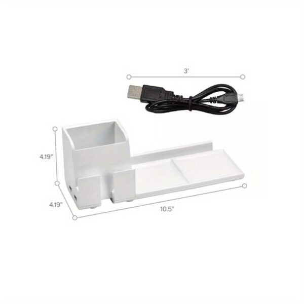 Connect Charging Desk Organizer Base, USB Phone Stand Compatible with Cell Phones and Tablets, White - Image 5