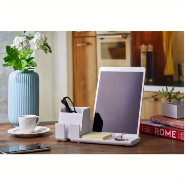 Connect Charging Desk Organizer Base, USB Phone Stand Compatible with Cell Phones and Tablets, White - Image 2