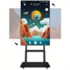 49" 4K Touch Screen Interactive Whiteboard & All-in-One Electronic Calendar - Projection, Mobile with Wheels, Wall-Mountable for Conference Room, Business Meetings, Advertising, Portable Screen