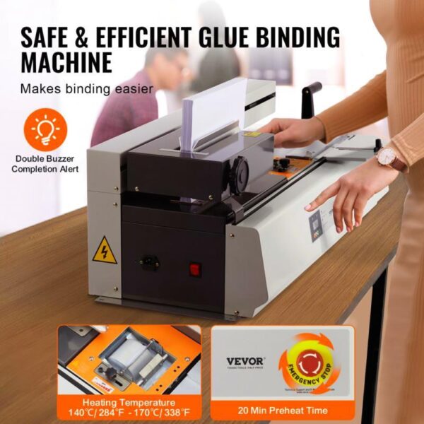 Thermal Book Binding Machine 400 Sheet Capacity Hot Glue Binder A3 A4 A5 40mm Maximum Binding Thickness Ideal for Document and Report Binding - Image 10