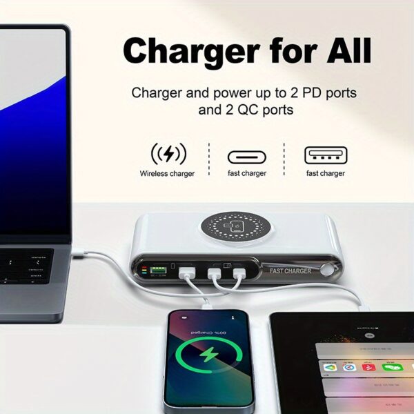 New Multi-port Charger With Color Atmosphere Light Magnetic Charger Desktop Charging Station Notebook Tablet Mobile Phone USB Multi-port Socket Fast Charging. - Image 6