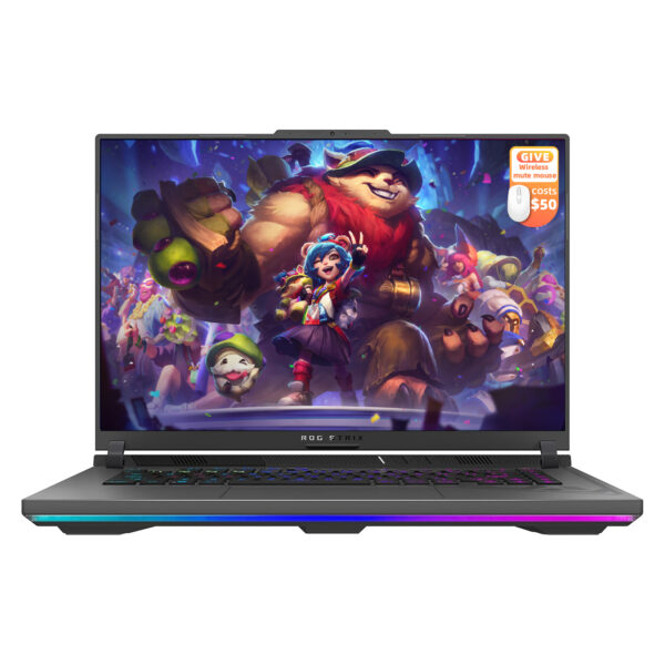 ASUS ROG Strix G16 Gaming Laptop, 16 QHD 240Hz ROG Nebula Display, NVIDIA GeForce RTX 4070, Intel Core i9-14900HX, 64GB DDR5, 2TB PCIe SSD, Wi-Fi 6E, Windows 11 Home, with Wireless Mouse