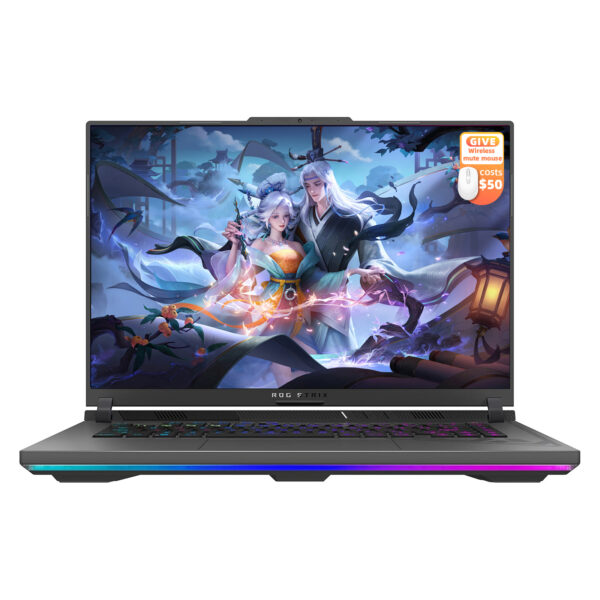 ASUS ROG Strix G16 Gaming Laptop, 16 QHD 240Hz ROG Nebula Display, NVIDIA GeForce RTX 4070, Intel Core i9-14900HX, 64GB DDR5, 4TB PCIe SSD, Wi-Fi 6E, Windows 11 Home, with Wireless Mouse