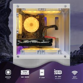STGAubron Gaming Desktop PC, Radeon RX 580 16G GDDR5, 10th Gen G5905 3.5G, 16G RAM, 1T SSD, WiFi, Wirless 5.0, RGB Fan x 5, RGB Keyboard & Mouse & Mouse Pad, 11th Gen Opearting System