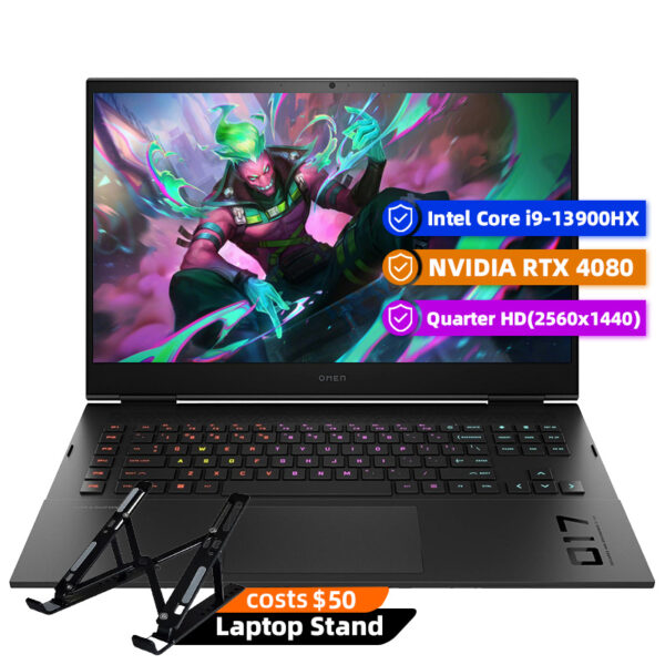 HP Omen Gaming Laptop, 17.3" 2560 x 1440 165Hz, Intel Core i9-13900HX 24-Core, NVIDIA GeForce RTX 4080 12GB, 64GB DDR5, 4TB SSD, Windows 11 Home, RGB Backlit KB, Wi-Fi 6E, Black