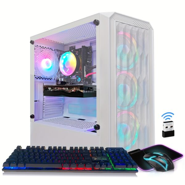 STGAubron Gaming Desktop PC, Radeon RX 580 8G GDDR5, Core i5-9400F up to 4.1GHz, 16G DDR4 RAM, 1T SSD, 600M WiFi, Wirless 5.0, RGB Fan x 4, RGB Keyboard and Mouse Pad, W11H64 - Image 3