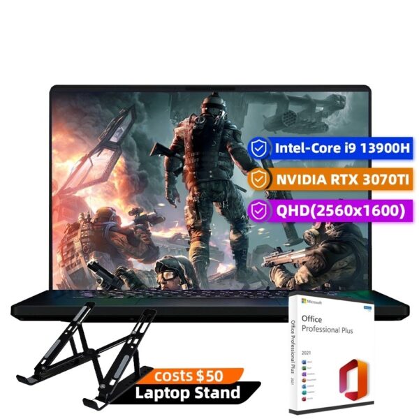 ASUS ROG Zephyrus M16 Gaming Laptop, 16" WQXGA 165Hz Display, Intel-Core i9 13900H, RTX 3070 Ti, 24GB DDR5 RAM, 2TB SSD, Wi-Fi 6E, Backlit Keyboard, Windows 11 Home, with Microsoft Office Lifetime License