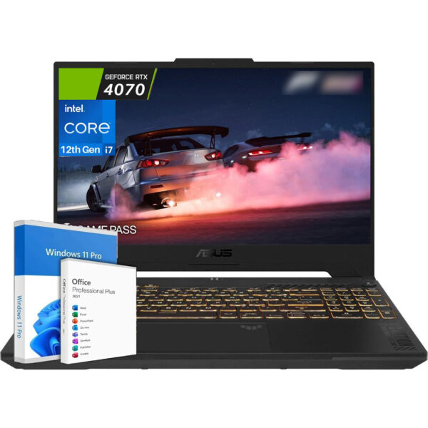 ASUS TUF 15.6 Gaming Laptop, 15.6" FHD 144Hz Display, Intel i7-13620H (Beats i9-12900), NVIDIA GeForce RTX 4070, 64GB DDR5 RAM, 1TB SSD, Backlit, Microsoft Office Lifetime License & Windows 11 Pro