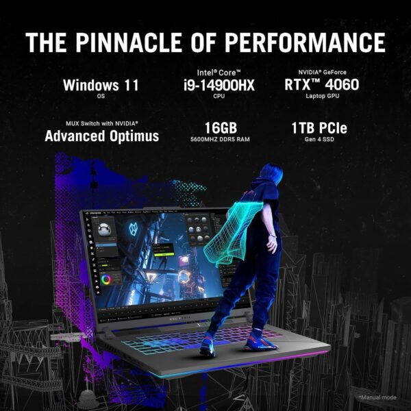 ASUS High Performance ROG Strix G16 Gaming Laptop, 16" 240Hz WQXGA Display, 14th Gen Intel i9-14900HX, 16GB DDR5 RAM, 1TB SSD, GeForce RTX 4060, Backlit KB, WiFi 6E, Windows 11 Pro,with Cefesfy G530 Mouse and Q20 Brush - Image 5
