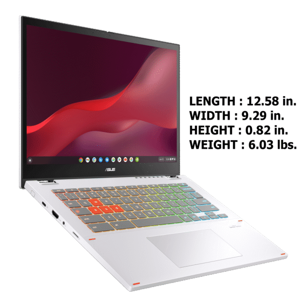 ASUS Chromebook Vibe CX34 Flip Cloud Gaming Laptop with Stylus, 14" 144 Hz Touch Display (1920x1200), Intel® Core™ i5-1235U Processor, 256GB SSD, 8GB RAM, ChromeOS, Pearl White, CX3401FBA-DH586T-S - Image 2