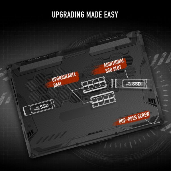ASUS TUF A15 Gaming Laptop: 15.6 Full HD 144Hz Display, GeForce RTX 3050, AMD Ryzen 7 7435HS, 8GB DDR5 RAM, 512GB PCIe SSD, Wi-Fi 6, Windows 11, suitable for games, office, students, creation in daily life, back-to-school season, holiday gifts for friends and family - Image 6