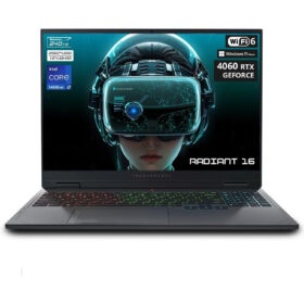 Thunderobot Radiant 16 4060 2.5K Gaming Laptop, 16" WQXGA 240Hz Display, 14th Gen Intel i7-14650HX, GeForce RTX 4060, 16GB DDR5 RAM, 512GB PCIe SSD, RGB Backlit Keyboard, Wi-Fi 6, Win 11 Home, Gray