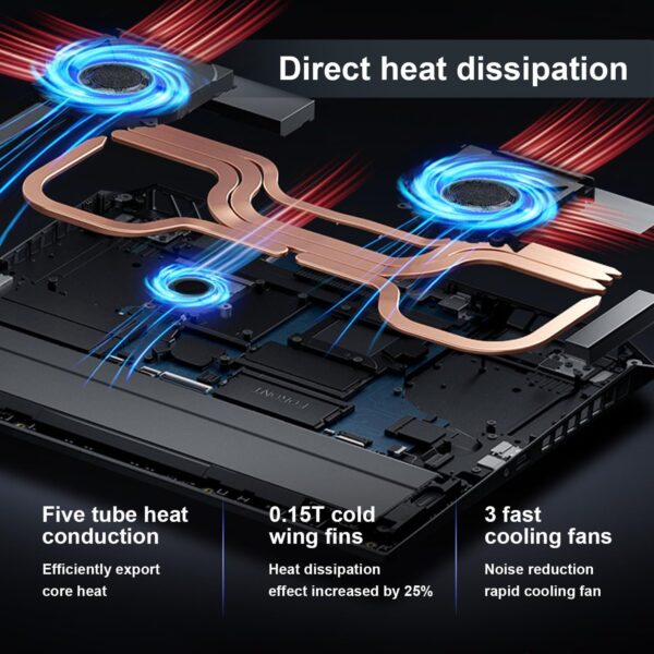 Thunderobot Radiant 16 4060 2.5K Gaming Laptop, 16" WQXGA 240Hz Display, 14th Gen Intel i7-14650HX, GeForce RTX 4060, 16GB DDR5 RAM, 1TB PCIe SSD, RGB Backlit Keyboard, Wi-Fi 6, Win 11 Home, Gray - Image 6