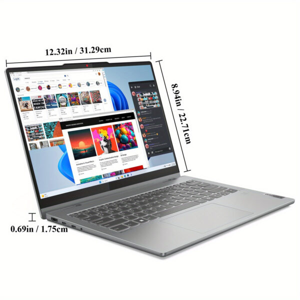 Lenovo IdeaPad 5 2-in-1 Business Laptop, 14" WUXGA IPS Touchscreen, 10-Core Intel 7 150U, 16GB LPDDR5, 1TB SSD, Intel UHD Graphics, Wi-Fi 6, Backlit Keyboard, Fingerprint, Windows 11 Home - Image 4