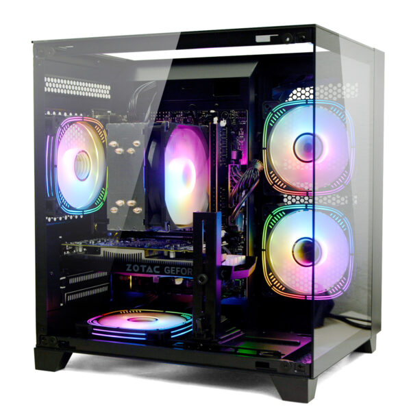 LXZ Gaming PC Desktop computer, I5-12400F, 2.5GHz, GeForce RTX 3050 6GB, 16GB DDR4 RAM, 1TB NVME SSD, for Gaming and Work, Black