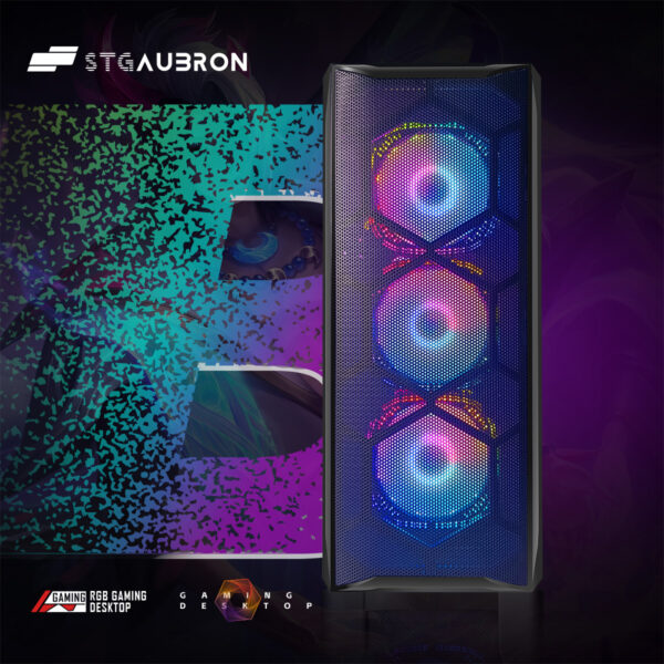 STGAubron Gaming Desktop PC, Radeon RX 580 8G GDDR5, Intel Core i7 up to 3.9G, 16G RAM, 1T SSD, 600M WiFi, RGB Fan x6, Windows 10 Home - Image 5