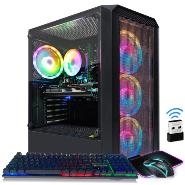 STGAubron Gaming/INTEL CORE I7-4770 UP TO 3.9GHZ/16G DDR3/512G SSD/WIFI 6 5G BT 5.2/RTX 2060 M 6G GDDR6/RGB FAN X/RGB Keyboard & Mouse/RGB Mouse Pad/W10HOME/ - Image 2