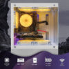 STGAubron Gaming Desktop PC, Radeon RX 580 16G, Core i7-6700 up to 4.0G, 32G DDR4, 2T SSD, 600M WiFi, RGB Fan x3, RGB BT Sound Bar, 10th Gen Opearting System, White