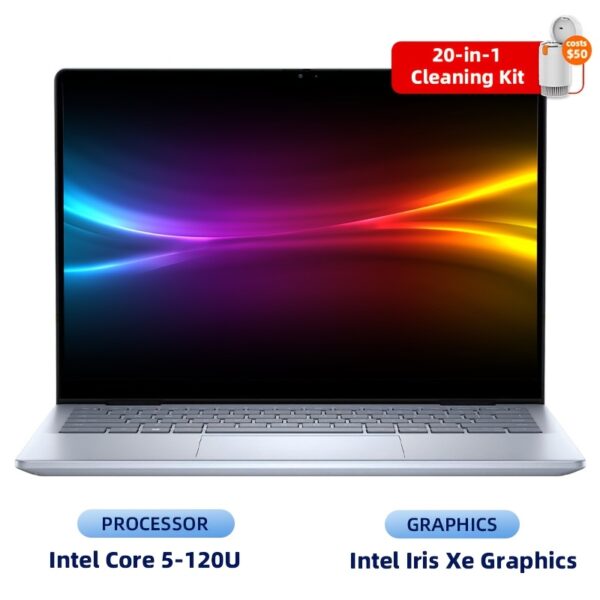 Dell Inspiron 14 7740 2-in-1 Laptop, 14" FHD+ Touchscreen, Intel Core i5-120U Processor, 40GB DDR5 RAM, 1TB SSD, Intel Iris Xe Graphics, 10-Hr Battery, Wi-Fi 6E, Backlit Keyboard, Camera, Windows 11 Home, Ice Blue with Cleaning Brush