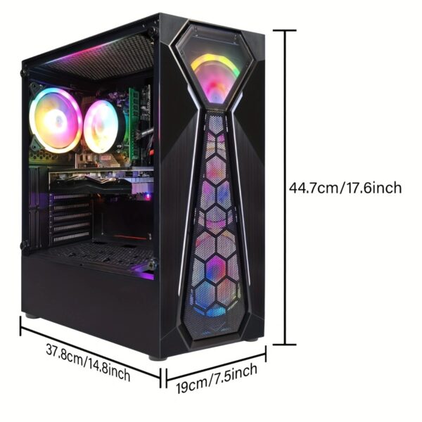 STGAubron Gaming PC Desktop - Radeon RX 550, 10th Gen Intel Core i5-9400F, 16GB DDR4, 512GB SSD, 600M WiFi, RGB Fan X 4, Windows 11 Home, RGB Keyboard & Mouse, Gaming Keyboard, Gaming Mouse, Gaming Accessories - Image 2